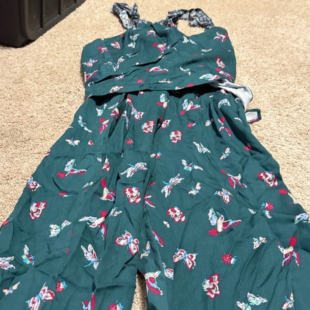 Matilda Jane Evergreen Jumpsuit Hummingbird Design Medium - Picture 4 of 6